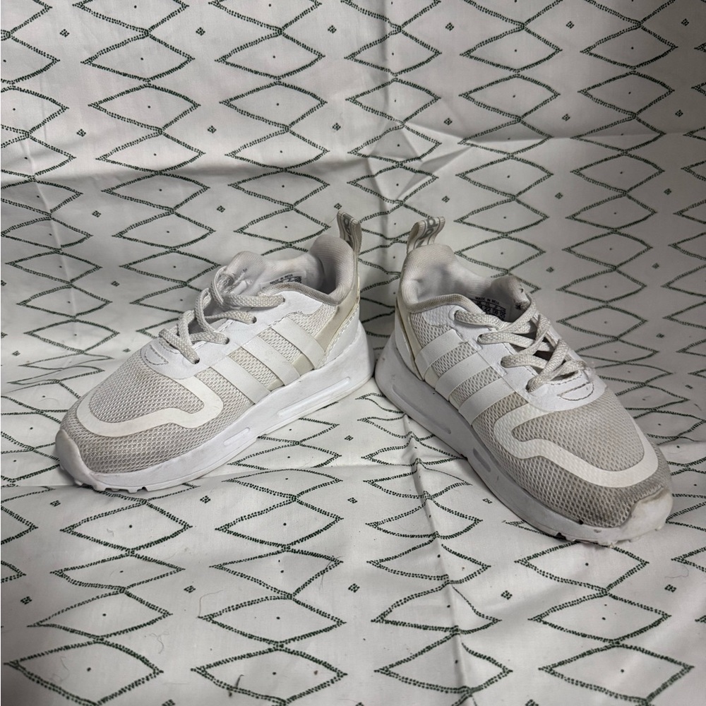 adidas Kids White and Light Gray Sneakers